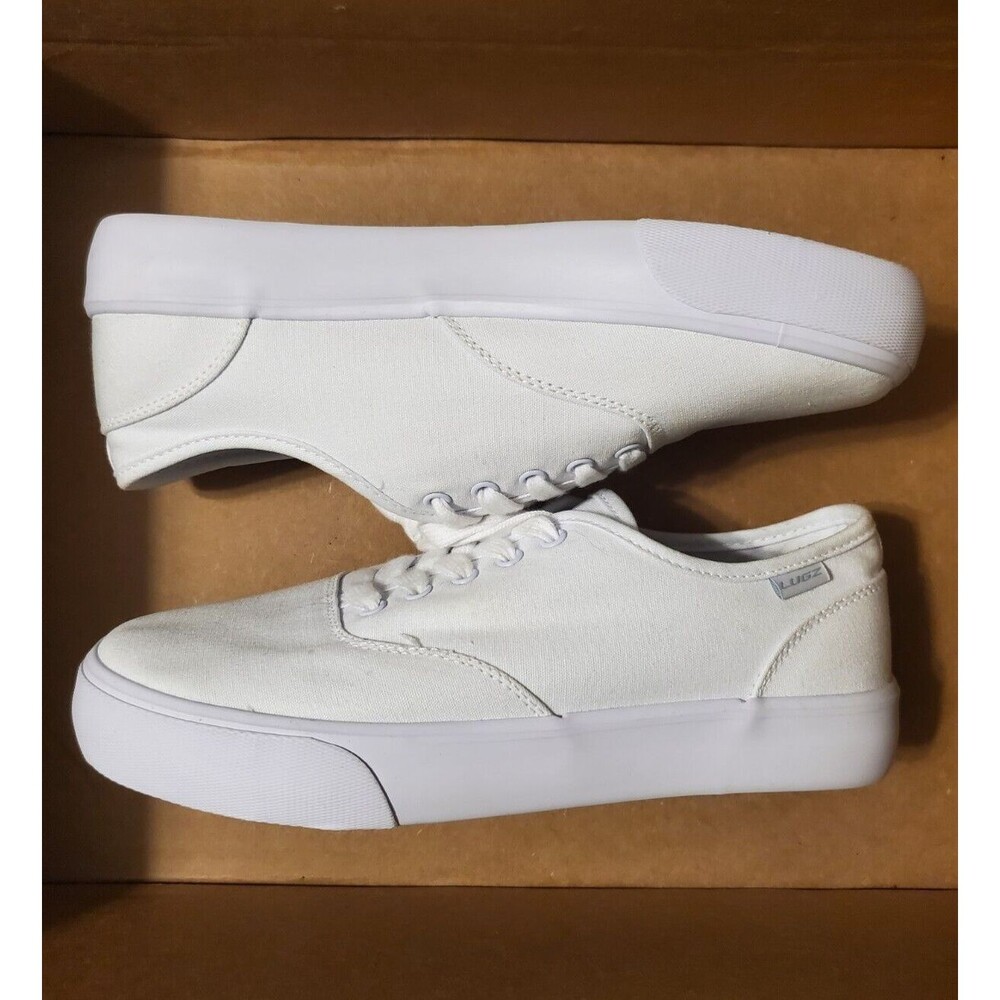 Lugz Lear White Gray Mens Size 6.5 Wide Casual Lace Up Shoes MLEARWC-100